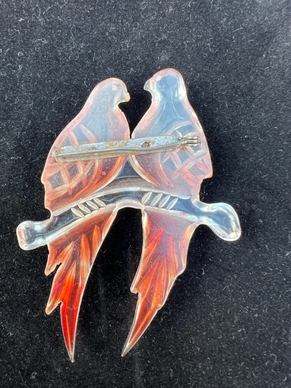 Decorative Glass Parrot Figurine - Pink and Clear